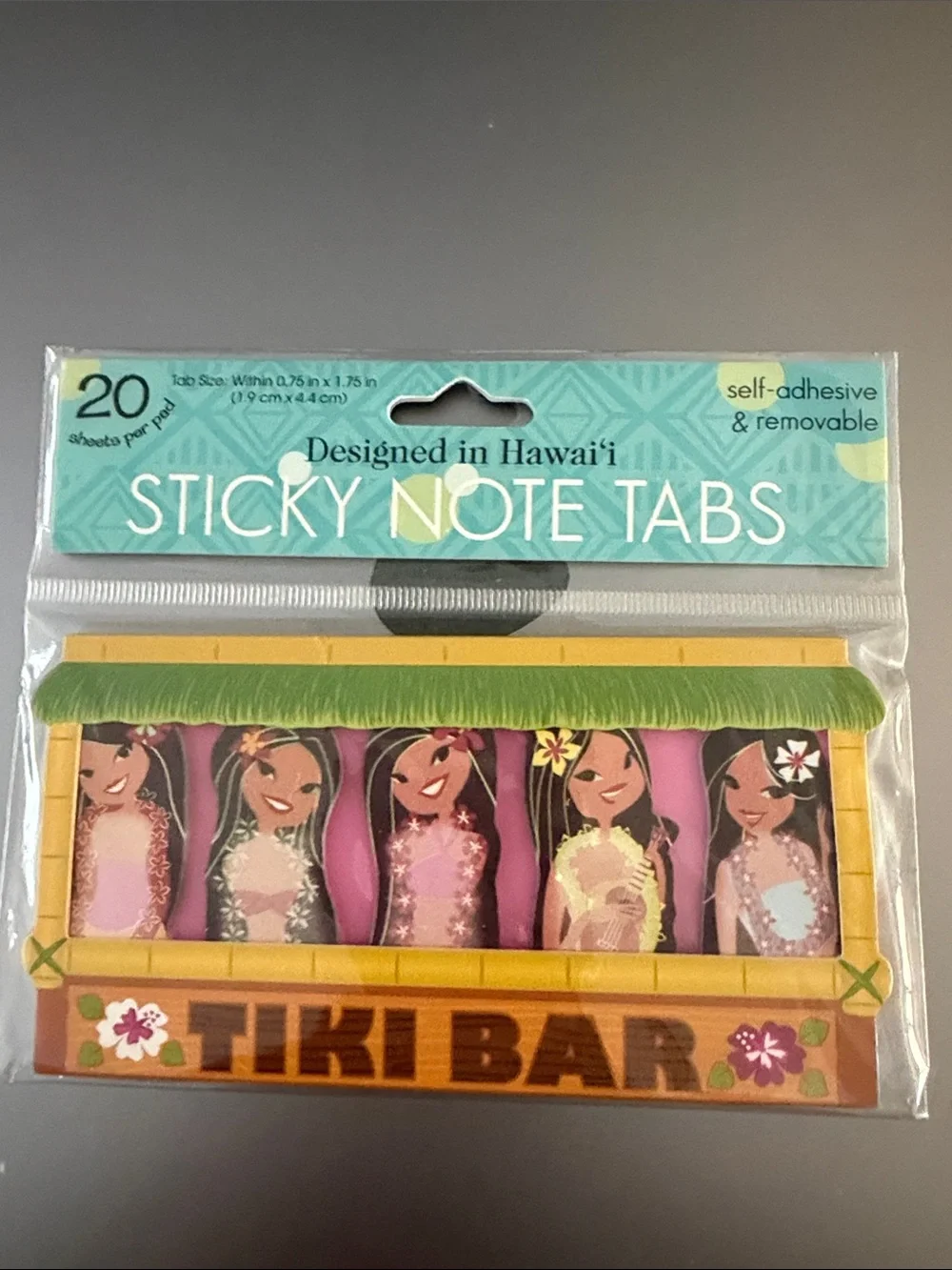 Hawaiian Floral Sticky Note & Tab Set - Blue, Pink, White
